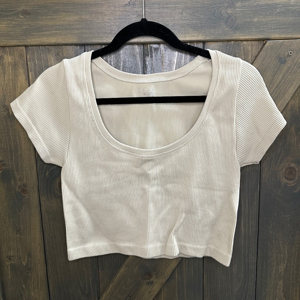 OFFLINE By Aerie Ribbed Cropped Tee